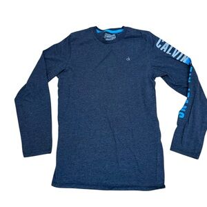 Calvin Klein Gray Graphic Long Sleeve Tee